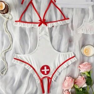Red and White Nurse Costume Lingerie Brand New in Packaging- Size S